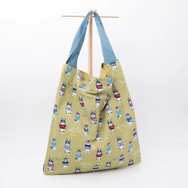 Kusuguru Japan Cat Embroidered Large Tote Bag