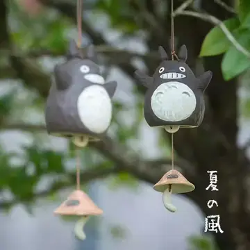 HAND-PAINTED TOTORO CERAMIC WIND CHIME.