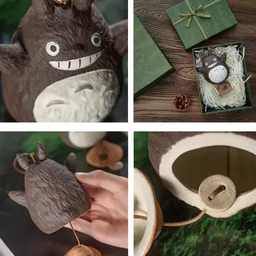 HAND-PAINTED TOTORO CERAMIC WIND CHIME.