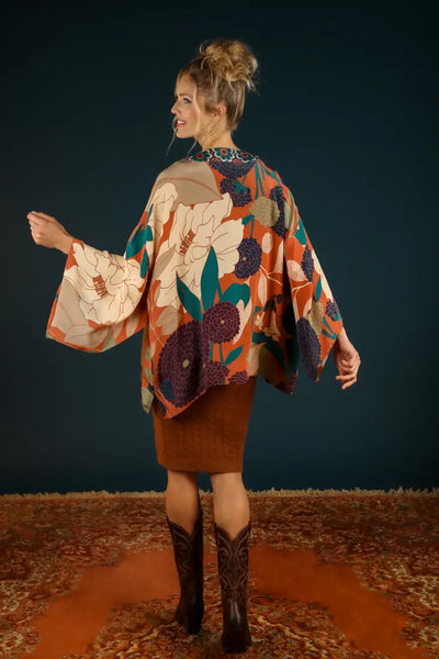 LUXE WINTER FLORAL  KIMONO JACKET