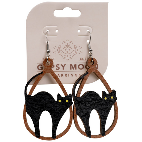 Spooky Black Cat Earrings