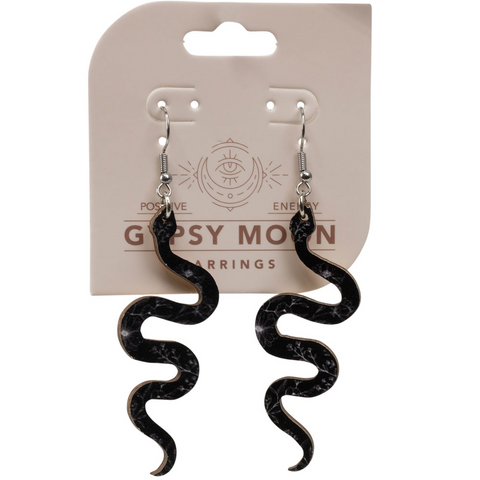 WOOD SNAKE EARRINGS