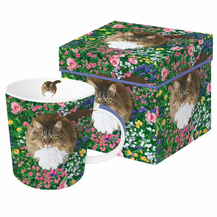 Mug In Gift Box- Garden Cat