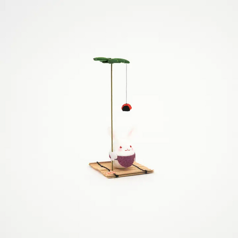 Lucky Bunny with Ladybug Umbrella Figurine