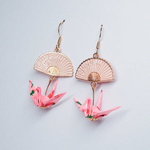 Origami Earrings - pink