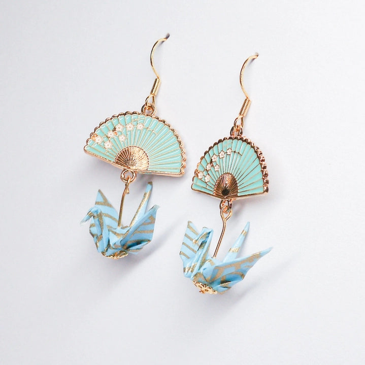 Origami Earrings - blue