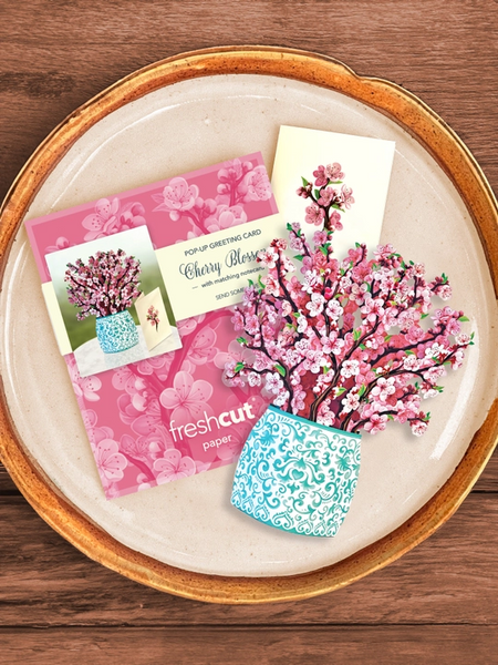 Mini Cherry Blossom Pop-Up Greeting Card