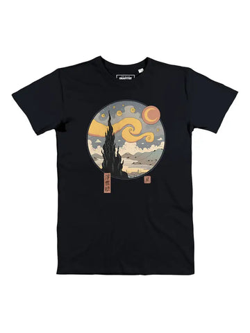 The Starry Night T-Shirt with Japanese Ukiyo-e