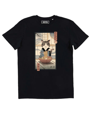 Neko Ramen Ukiyo-E T-Shirt - Japanese Graphic T-Shirt