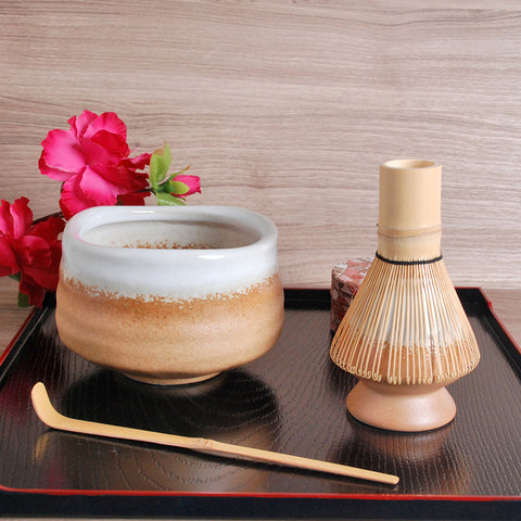 White and Brown Matcha Bowl Set (25 % off from original price $42.75)