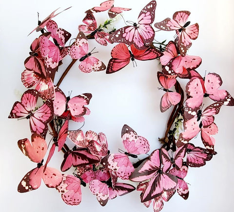 3D Paper Butterfly Wreath